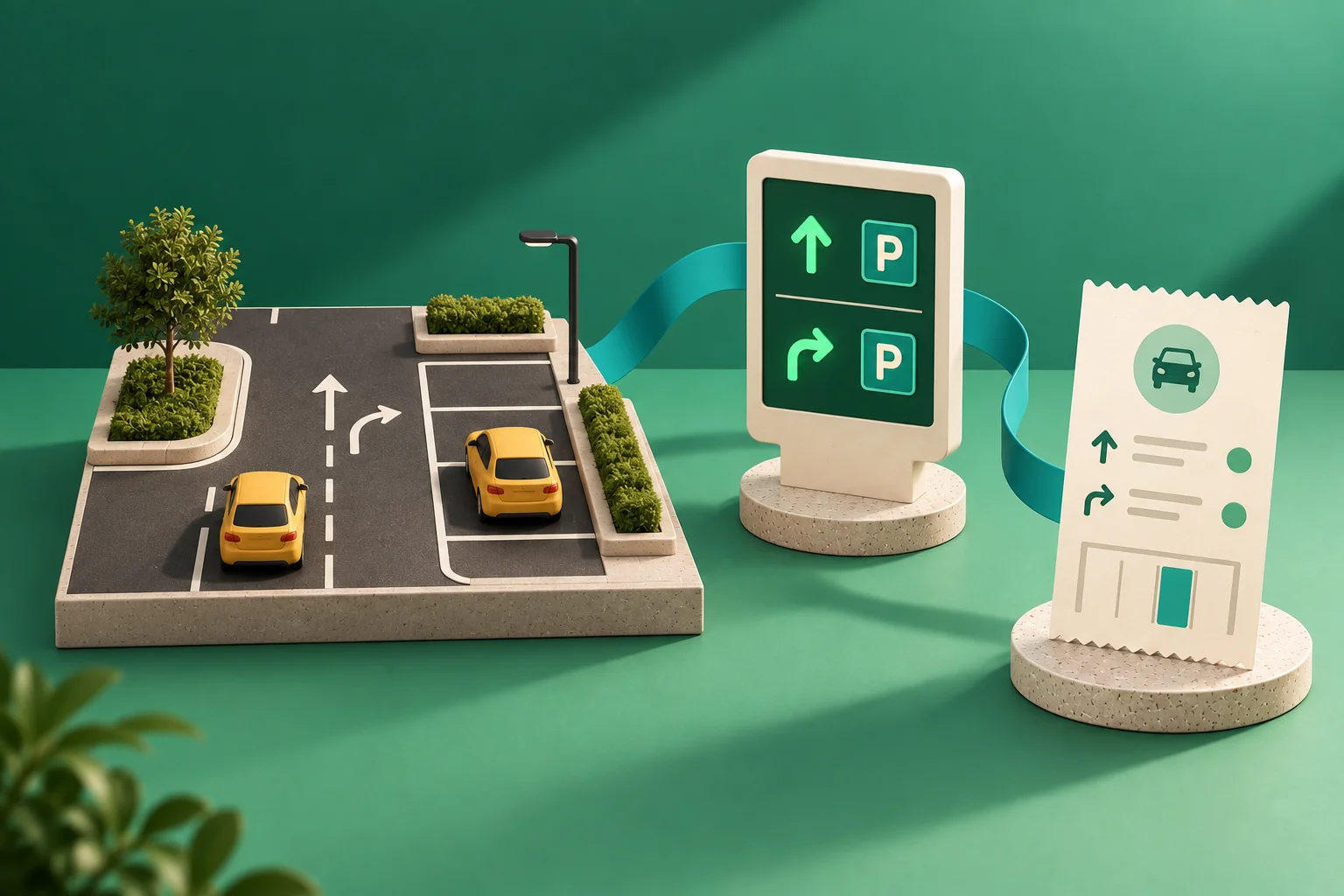Concept illustration: Traffic and parking guidance